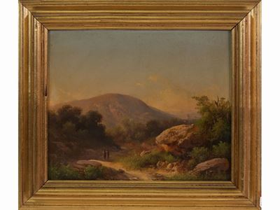 Paesaggio Roccioso con Viandanti 1877