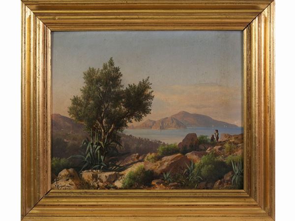 Guido Agostini - View of the Island of Capri 1877