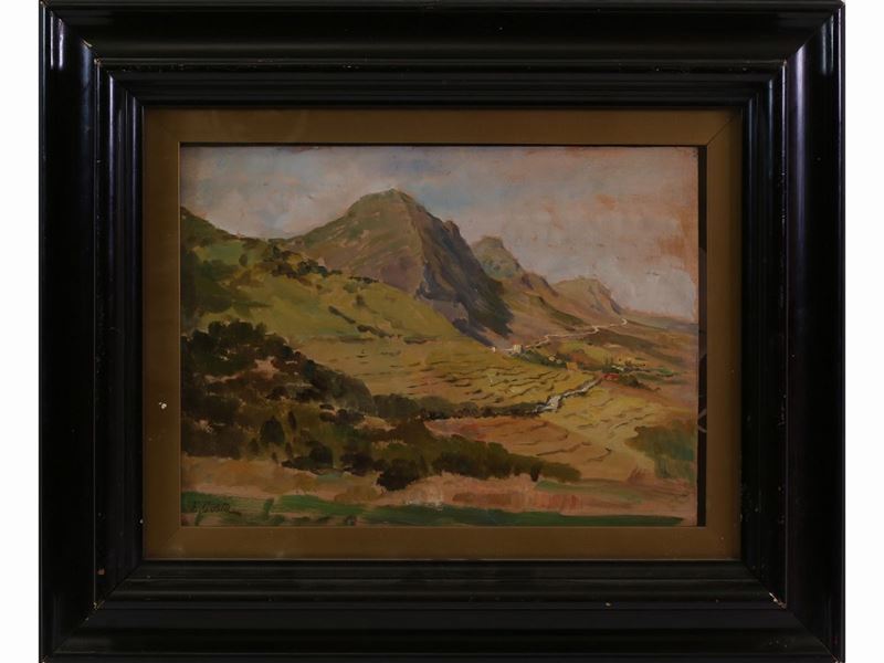 Emanuele Costa - Il Sasso di Castro e la Strada del Covigliaio dalla Futa 1921