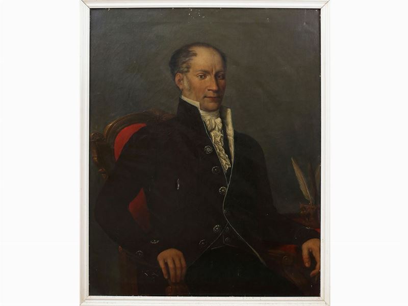 Scuola Francese Dell'inizio del XIX Secolo - Ritratto di Gentiluomo Seduto