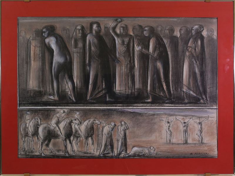 Aldo Alberti - Scena con Crocifissione