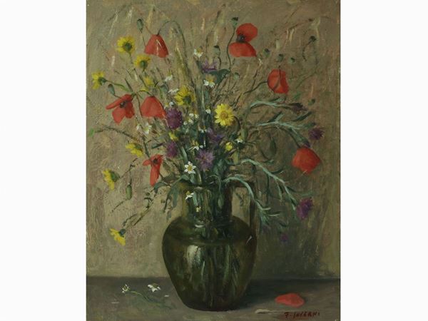 Francesco Inverni : Flowers in a vase  ((1935-1991))  - Auction Tuscan style: curiosities from a country residence - Maison Bibelot - Casa d'Aste Firenze - Milano