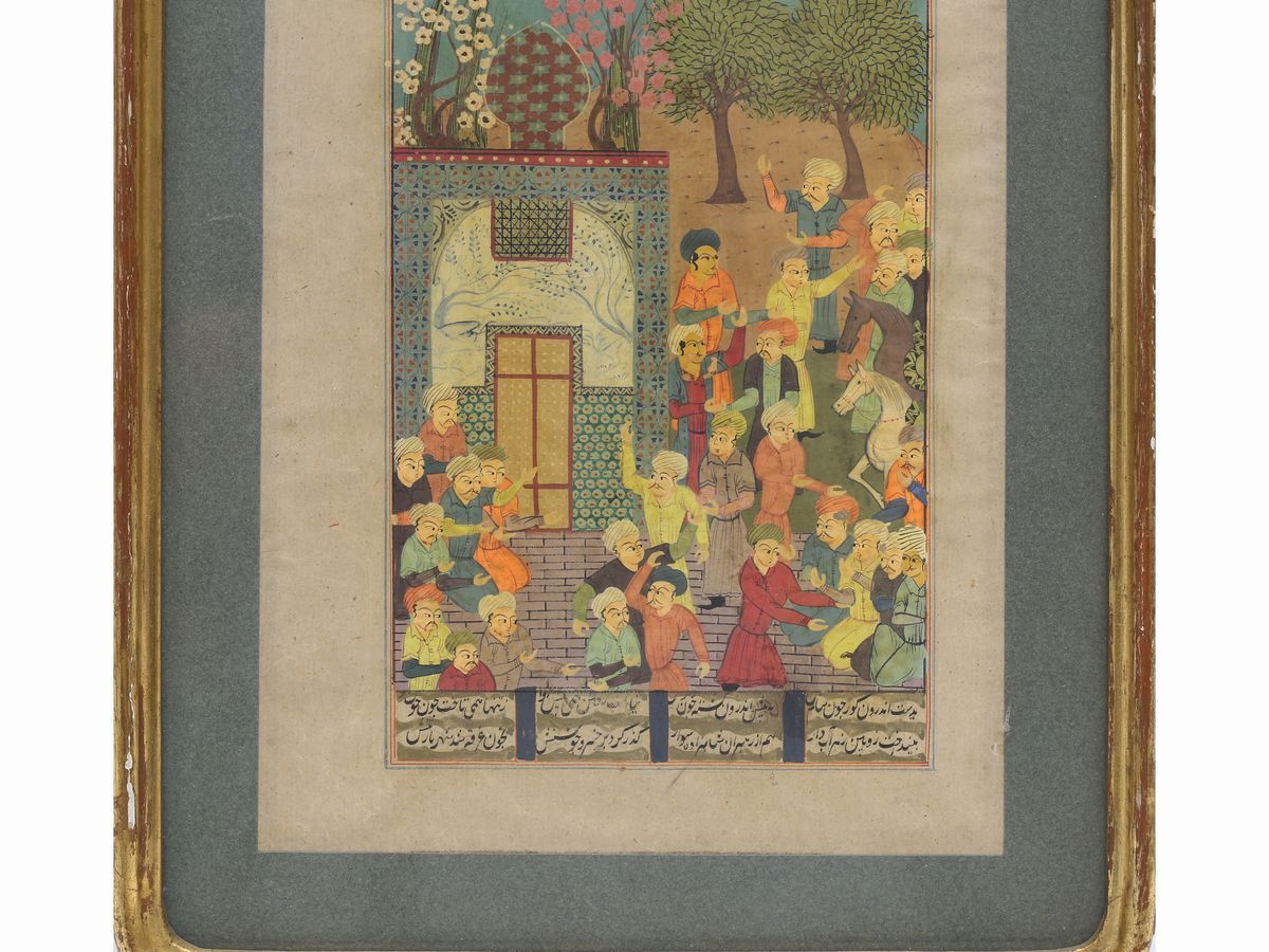 Coppia di Pagine Miniate Persiane Tratte dallo Shah Nameh