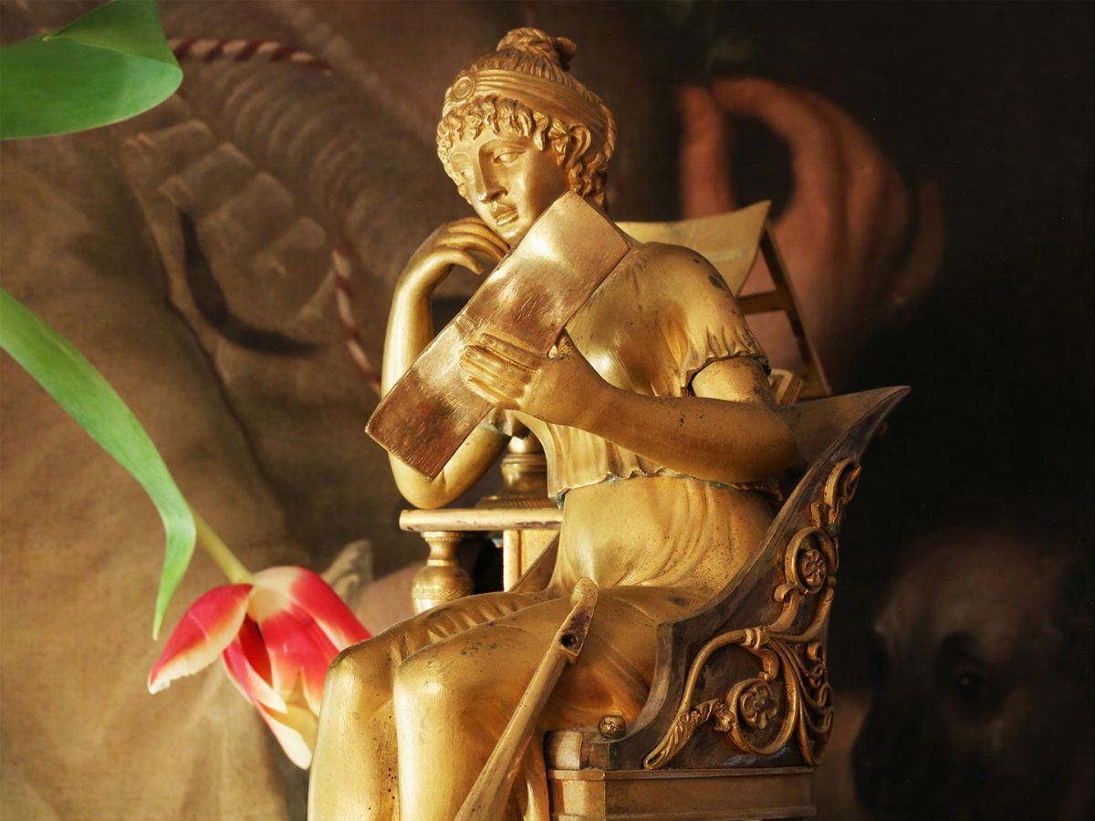 Orologio da Mensola in Bronzo Dorato
