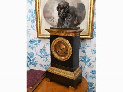 Orologio da Tavolo in Bronzo Dorato e Patinato