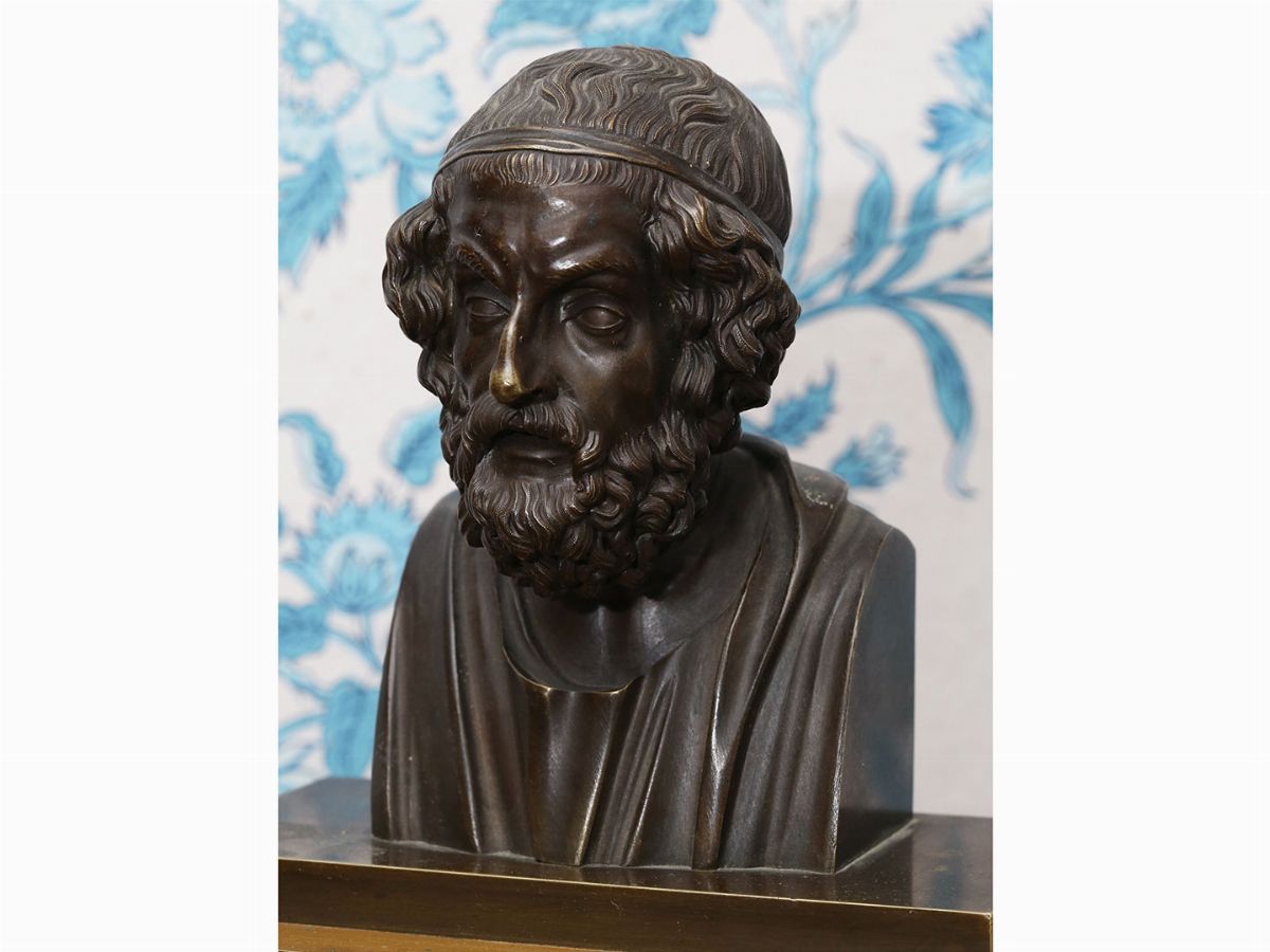 Orologio da Tavolo in Bronzo Dorato e Patinato