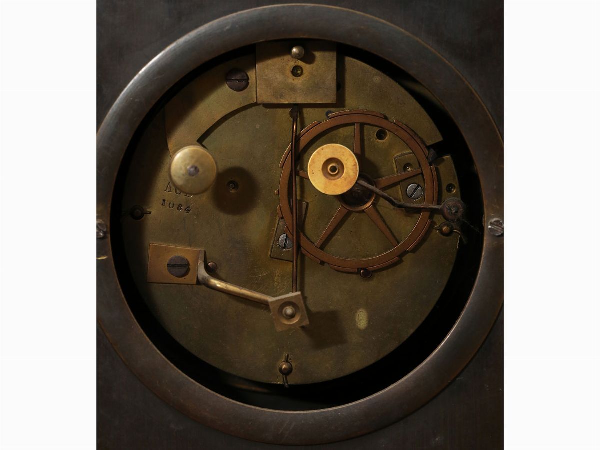 Orologio da Tavolo in Bronzo Dorato e Patinato