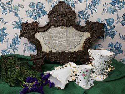 Cartagloria con Cornice in Rame Argentato