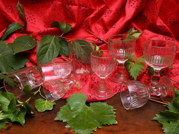 Lot of collectible glasses in blown glass  (19th century)  - Auction Tuscan style: curiosities from a country residence - Maison Bibelot - Casa d'Aste Firenze - Milano