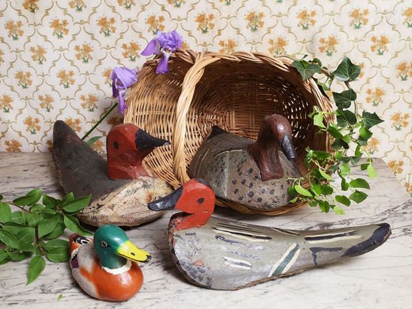 Three partridges for decoy  - Auction Tuscan style: curiosities from a country residence - Maison Bibelot - Casa d'Aste Firenze - Milano