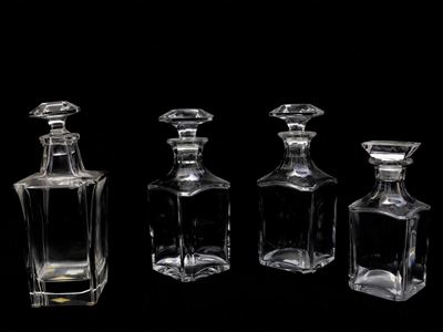 Quattro Bottiglie da Liquore in Cristallo