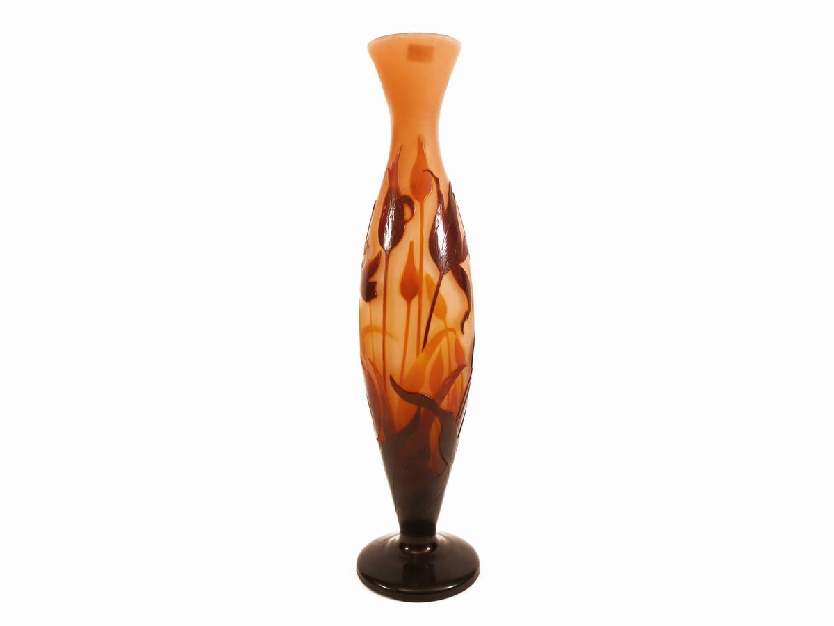 Vaso Gallé in Vetro a Cammeo