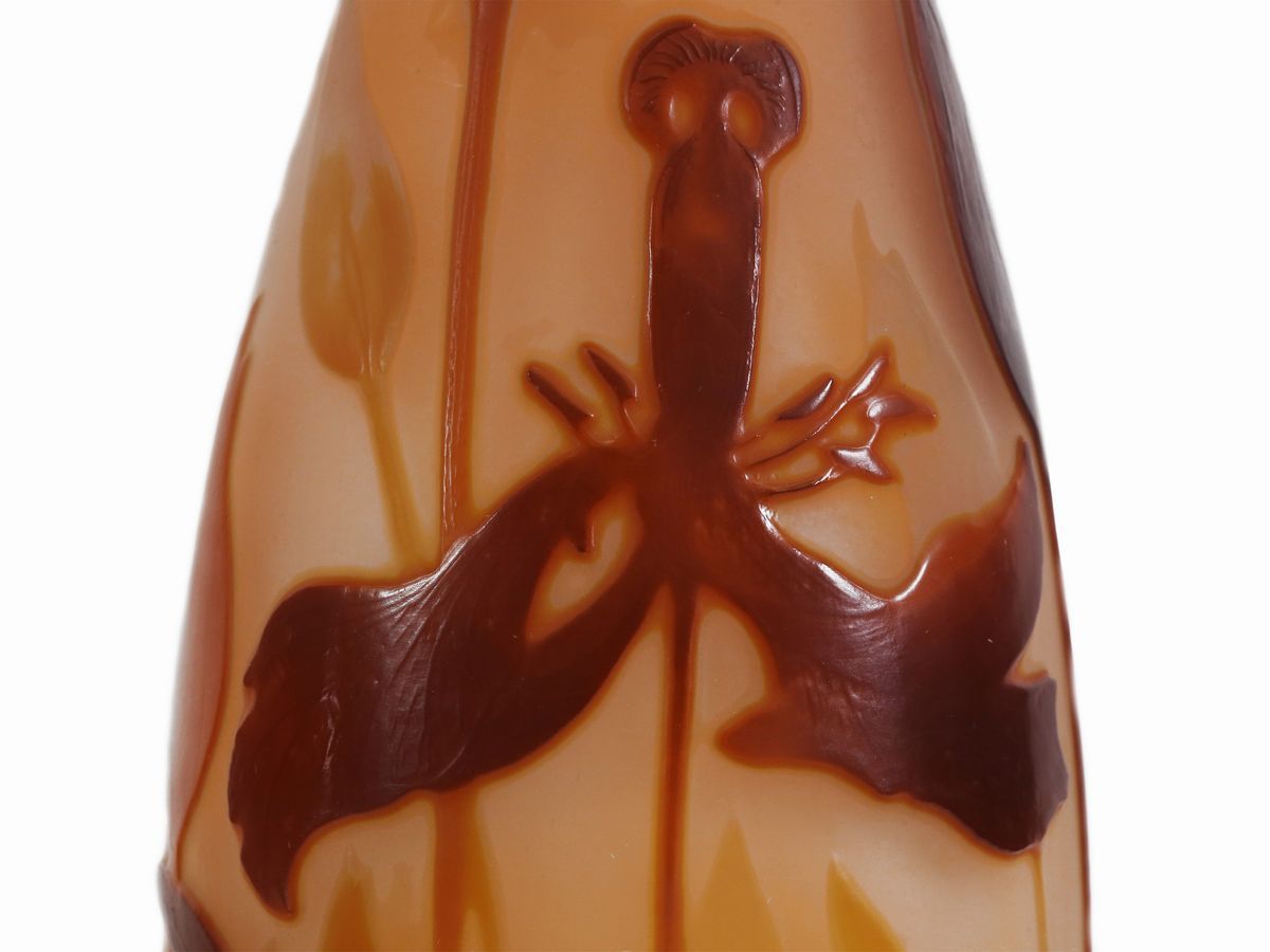 Vaso Gallé in Vetro a Cammeo