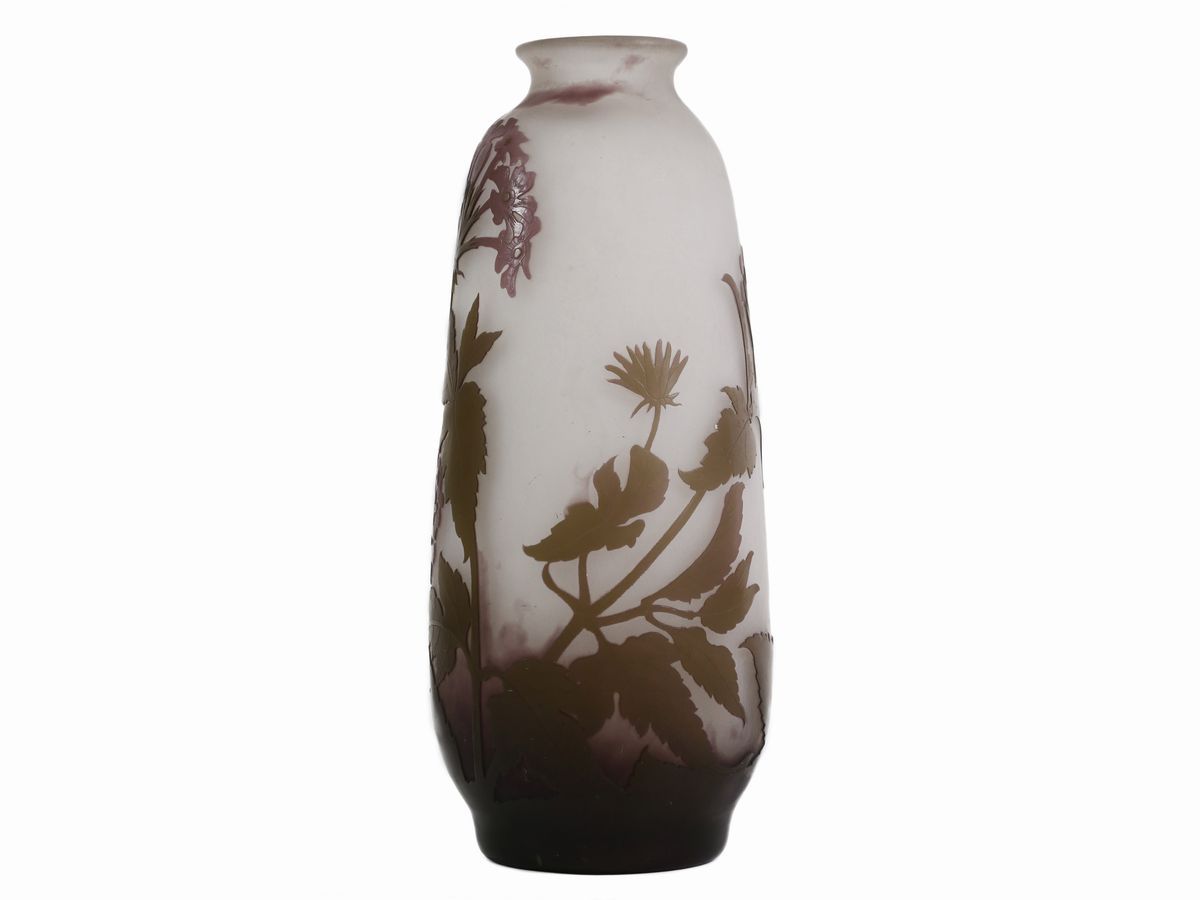 Vaso E. Gallé in Vetro a Cammeo