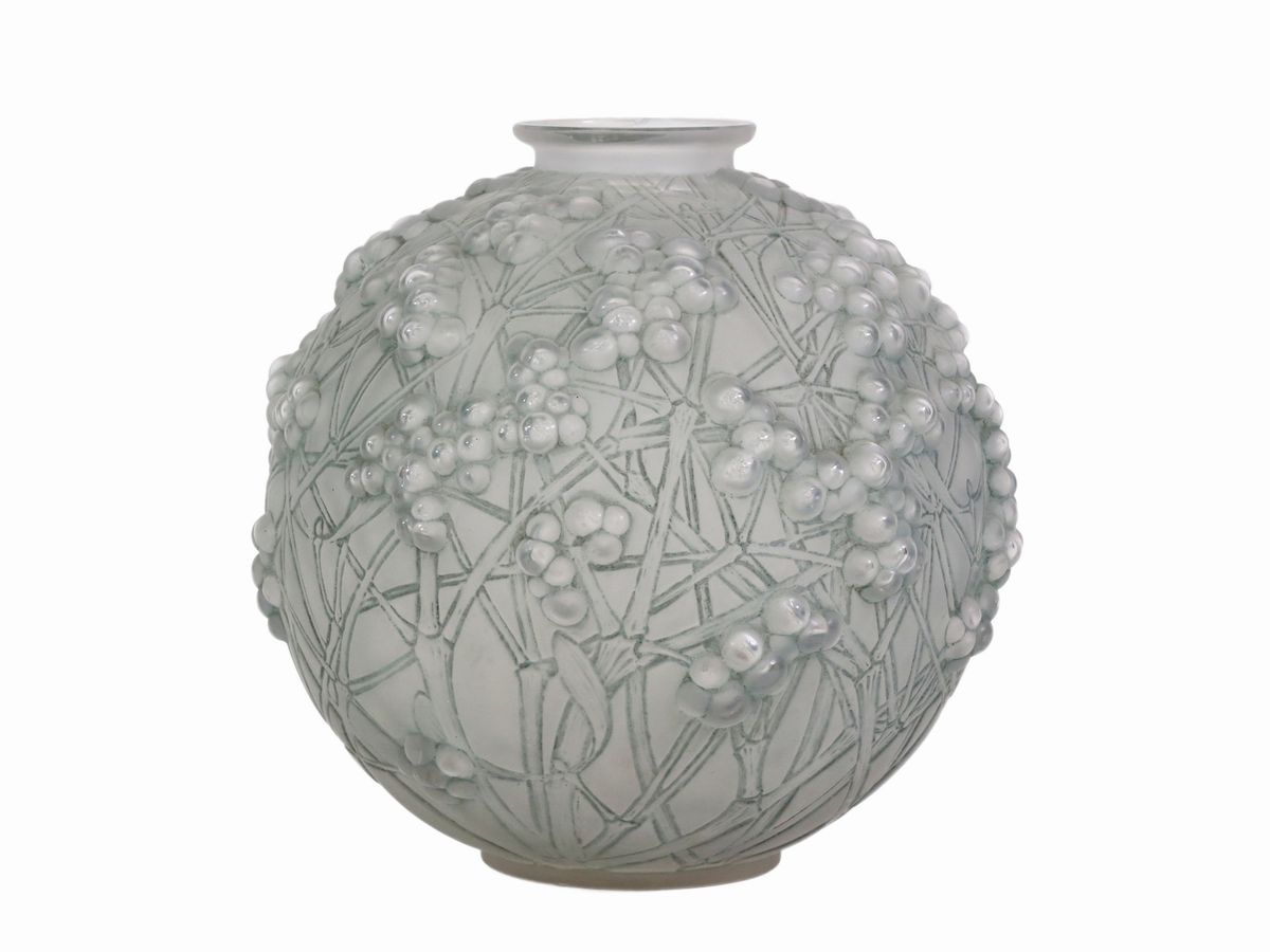 Vaso Lalique "druide" Soffiato Entro Stampo