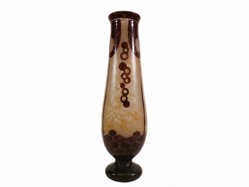 Vaso le Verre Français Decoro Geometrico "annelés"