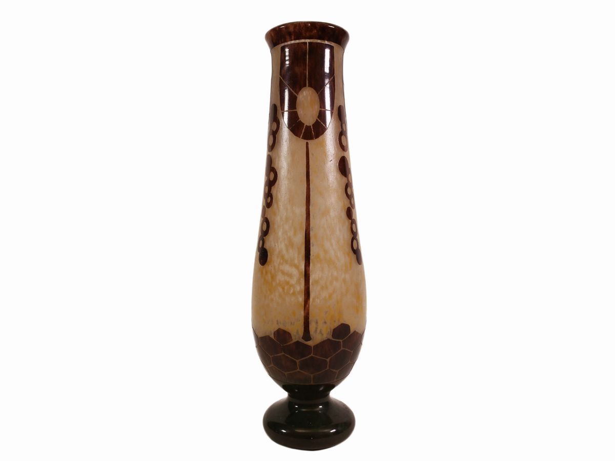 Vaso le Verre Français Decoro Geometrico "annelés"