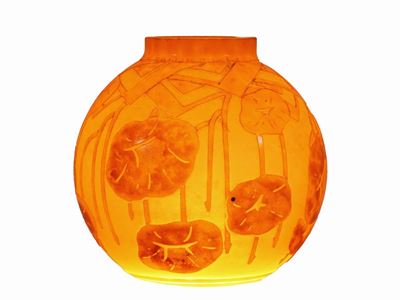 Vaso le Verre Français Decoro "capucines Oranges"