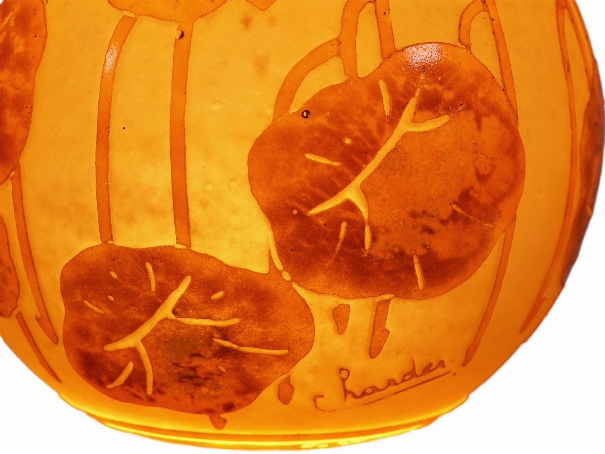Vaso le Verre Français Decoro "capucines Oranges"