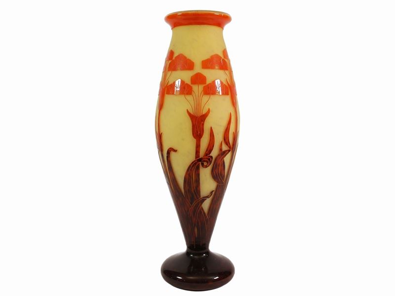 Vaso le Verre Français Decoro "amourettes o Yucca"