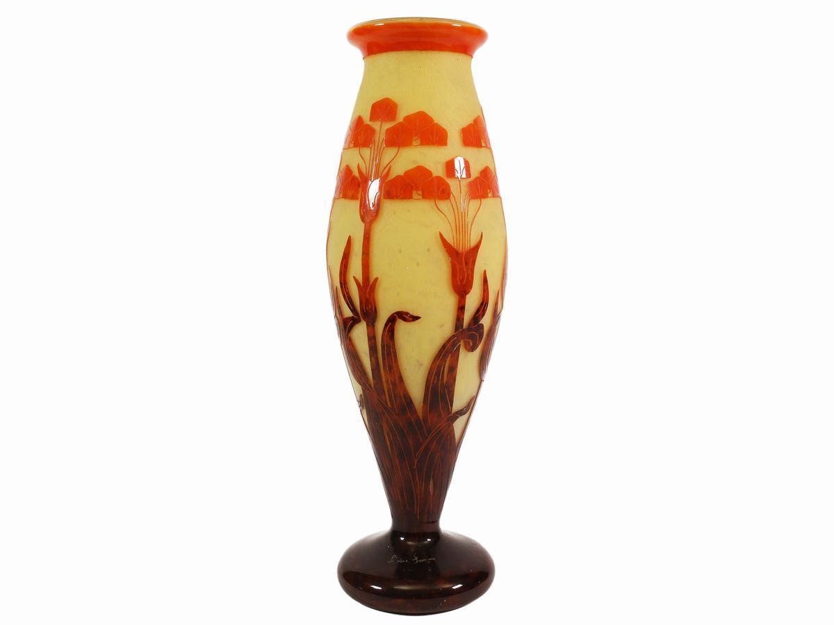 Vaso le Verre Français Decoro "amourettes o Yucca"
