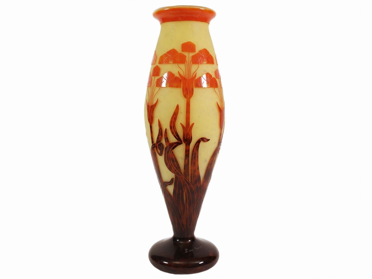 Vaso le Verre Français Decoro "amourettes o Yucca"