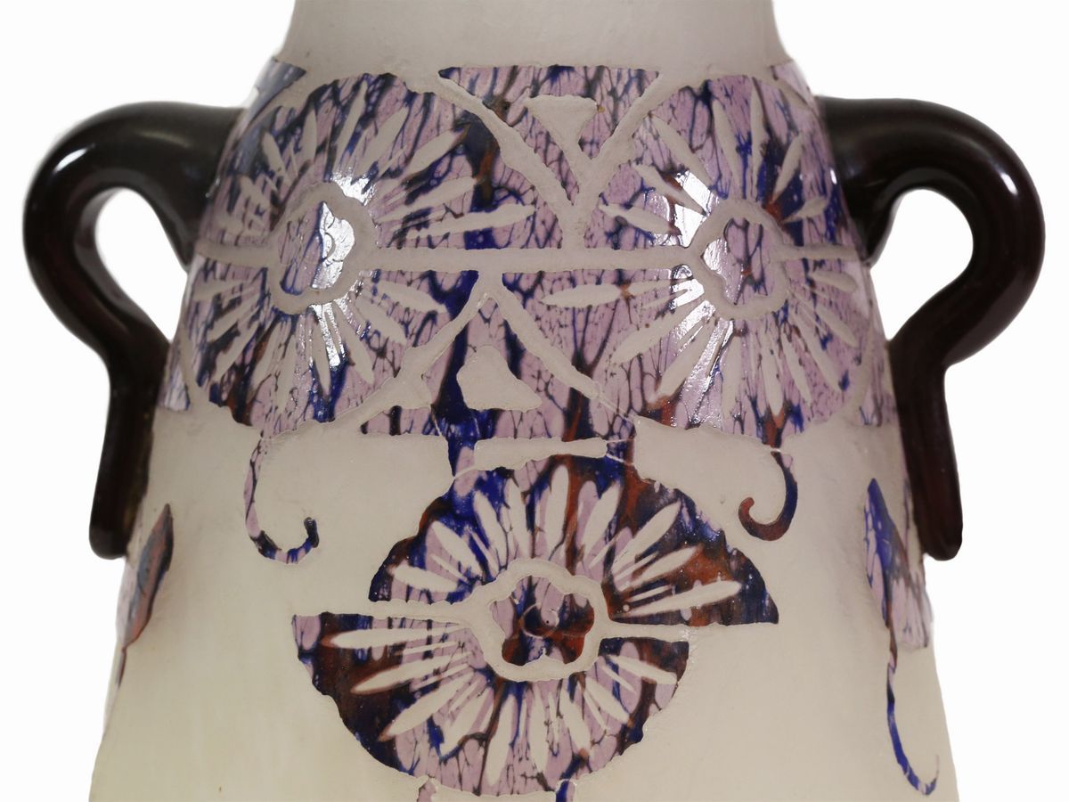 Vaso Charder- le Verre Français Decoro "ancolies"
