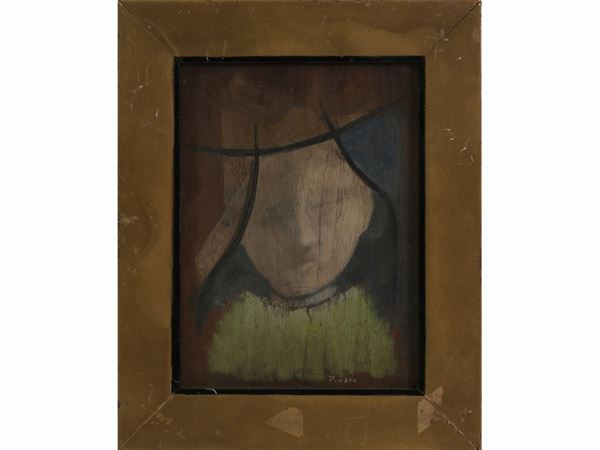 Pirzio : Ritratto di donna  ((1920-2001))  - Asta Arredi, Dipinti e Curiosità da Collezioni Private - Maison Bibelot - Casa d'Aste Firenze - Milano
