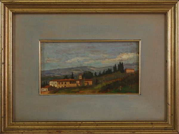 Guido Bernardi : Tuscan Countryside  ((1907-1976))  - Auction Furniture, Paintings and Curiosities from Private Collections - Maison Bibelot - Casa d'Aste Firenze - Milano