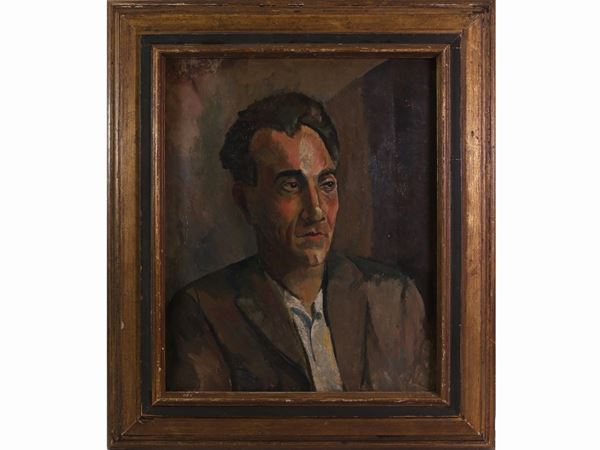 Scuola italiana del XX secolo : Male portrait  - Auction Furniture, Paintings and Curiosities from Private Collections - Maison Bibelot - Casa d'Aste Firenze - Milano