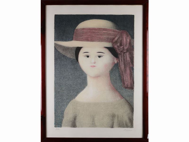 Antonio Bueno - Ritratto di Donna con Cappello