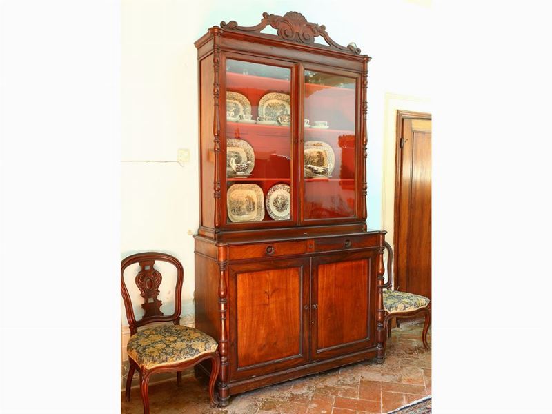 Credenza con Alzata in Mogano