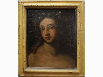 Busto Femminile con Fiori tra le Chiome