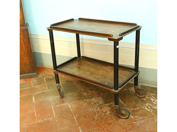 Walnut and ebonized beech service trolley  - Auction Furniture and Paintings from the Ancient Fattoria Franceschini, partly from Villa I Pitti - Maison Bibelot - Casa d'Aste Firenze - Milano