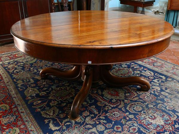 Large walnut veneered dining table