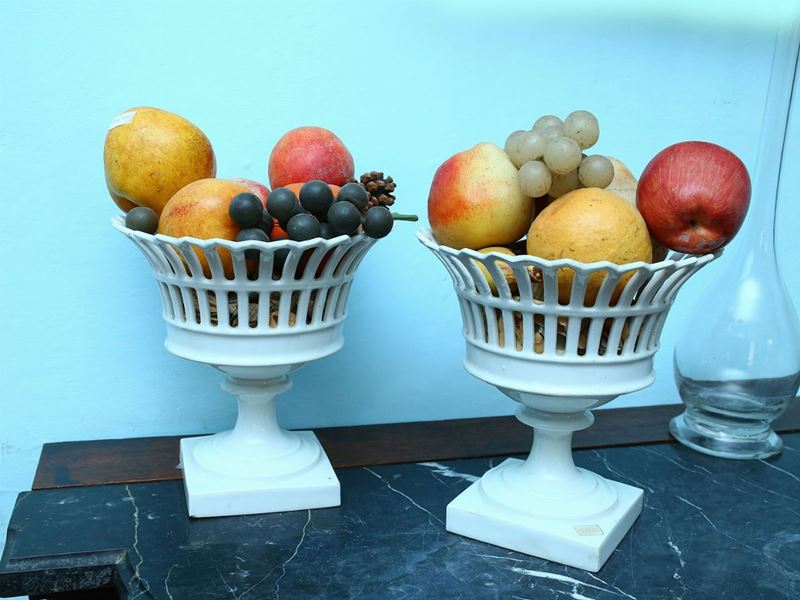Coppia di Alzate in Porcellana Ginori