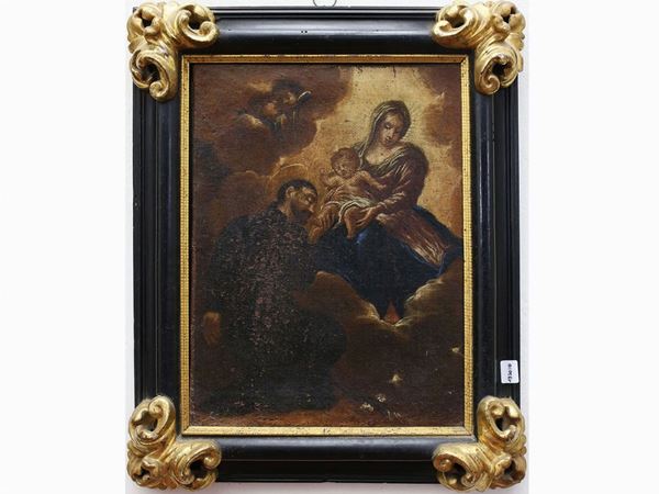 Scuola toscana del XVII secolo - The Virgin Mary with Baby Jesus appears to St. Francis Xavier