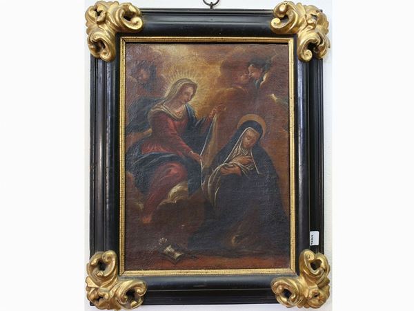 Scuola toscana del XVII secolo - The Virgin gives the veil of purity to Santa Maria Maddalena de 'Pazzi