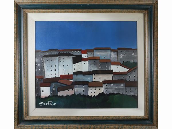 Enotrio Pugliese : Paesaggio calabrese  ((1920-1989))  - Auction The florentine house of a milanese collector: important glasses, objects of art and contemporary art - Maison Bibelot - Casa d'Aste Firenze - Milano
