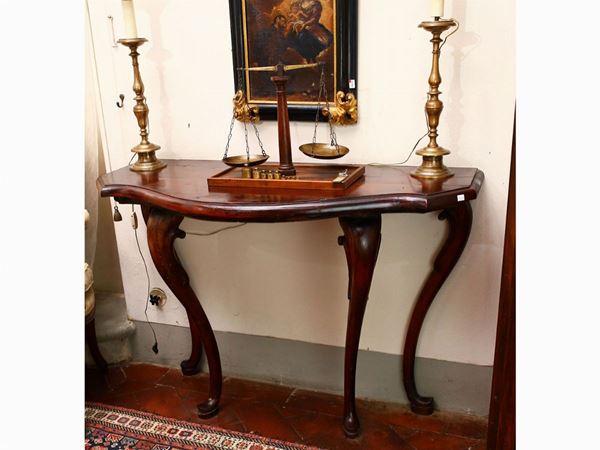 Half table in soft wood  (Northern Italy, 18th century)  - Auction Furniture and Paintings from the Ancient Fattoria Franceschini, partly from Villa I Pitti - Maison Bibelot - Casa d'Aste Firenze - Milano