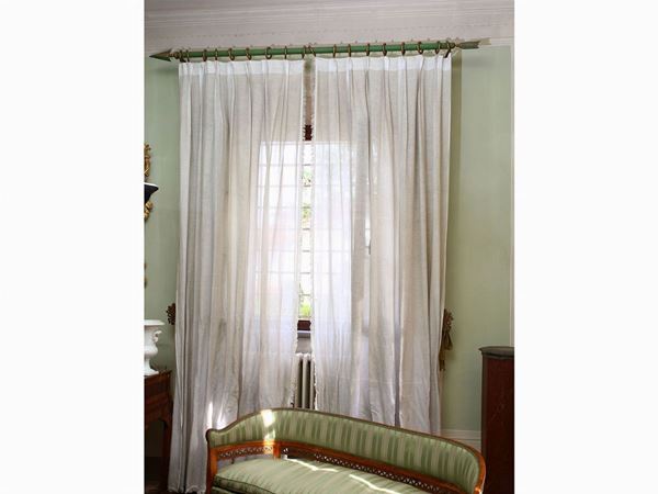 Hand-woven linen curtain