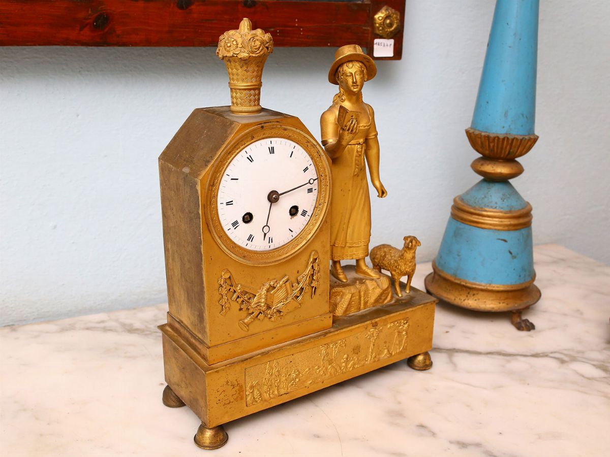 Orologio da Tavolo in Bronzo Dorato