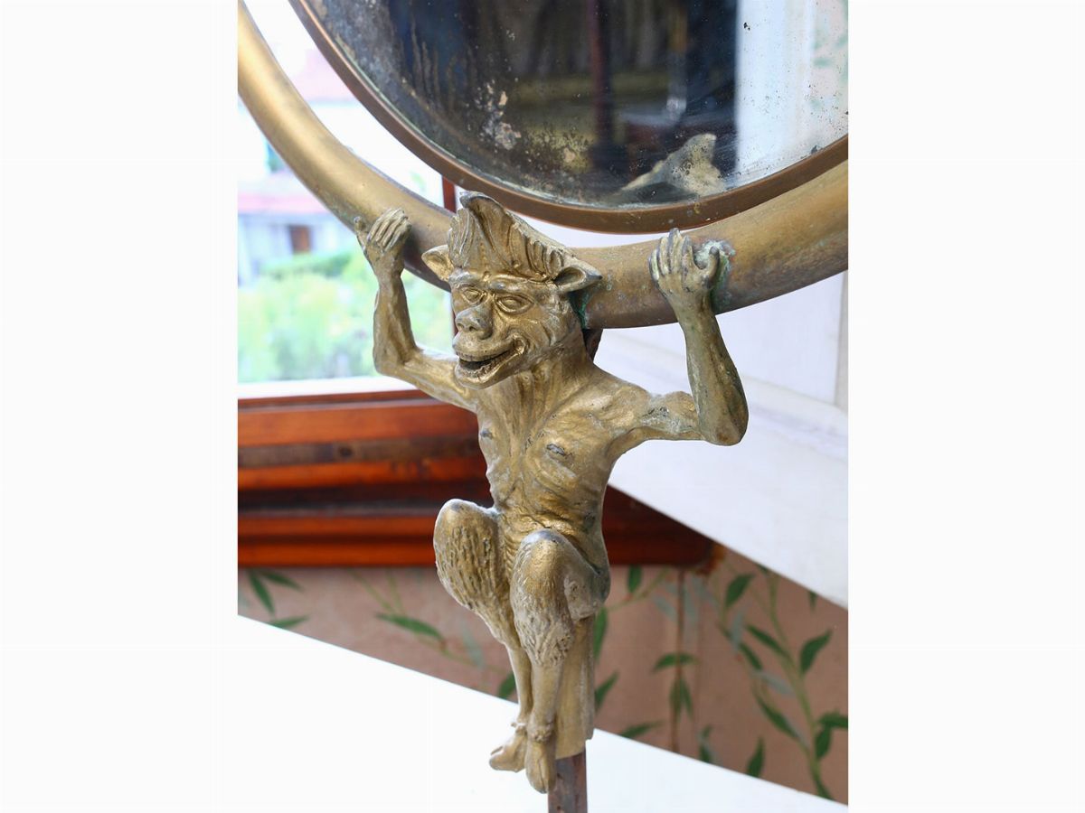 Tavolo da Toilette in Ottone e Marmo