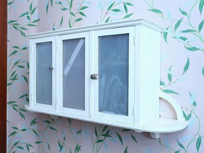 Stipetto Pensile in Legno Laccato Bianco