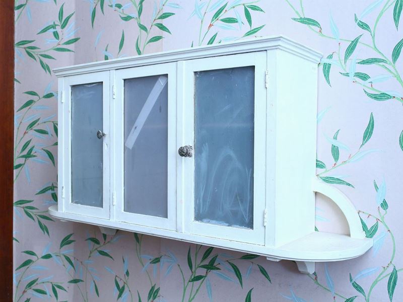 Stipetto Pensile in Legno Laccato Bianco