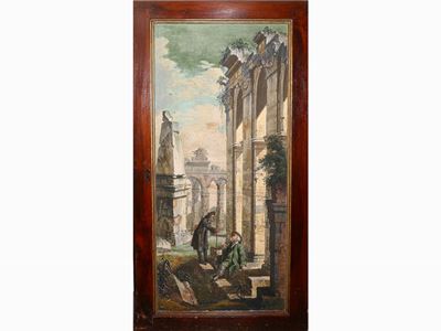Coppia di Figure che Parlano e Rovine