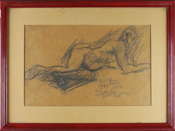 Vinicio Berti : Nude 1945  ((1921-1991))  - Auction The florentine house of a milanese collector: important glasses, objects of art and contemporary art - Maison Bibelot - Casa d'Aste Firenze - Milano
