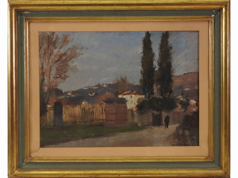 Ugo Vittore Bartolini - Paesaggio con Figura 1932