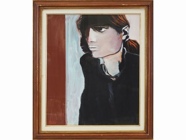 Natale Filannino : Female portrait  ((1926-1987))  - Auction The florentine house of a milanese collector: important glasses, objects of art and contemporary art - Maison Bibelot - Casa d'Aste Firenze - Milano