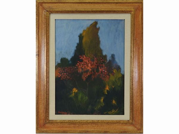 Dino Caponi : Landscape 1983  ((1920-2000))  - Auction The florentine house of a milanese collector: important glasses, objects of art and contemporary art - Maison Bibelot - Casa d'Aste Firenze - Milano